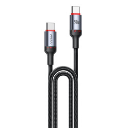Yesido Data Cable (CA186) Type C to Type C, Fast Charging, 480Mbps, 240W, 48V/5A, E Mark Chip, Nylon Braided, 2m Black