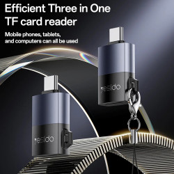 Yesido Card Reader (GS37) Type C, High speed, Aluminum Alloy, Support 1TB, Plug and Play, TF Card Black