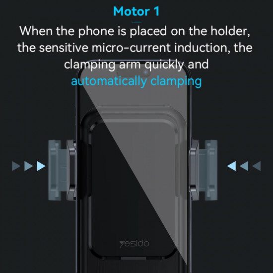 Yesido Car Holder with Wireless Charging (C312) for Air Vent, Automatic Clip, Smart Induction, 15W, 4.7 6.8inch Black Yesido Car Holder with Wireless Charging (C312) for Air Vent, Automatic Clip, Smart Induction, 15W, 4.7 6.8inch Black