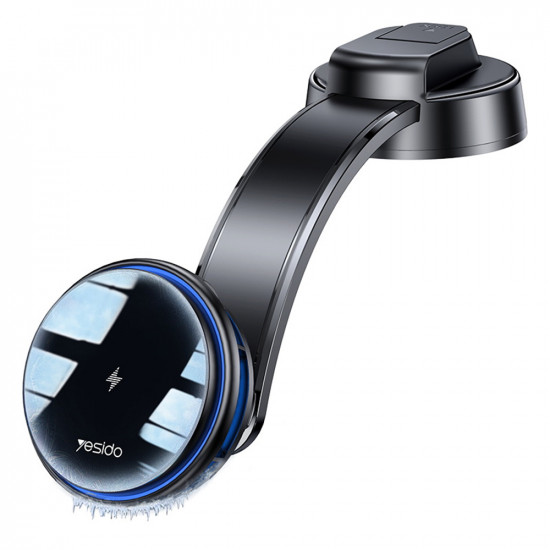 Yesido Car Holder with Wireless Charging (C311) for Dash, Semiconductor, Powerful Cooling, 2x Ambient Lights, 15W Black