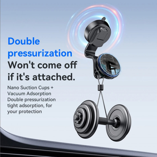 Yesido Car Holder with Wireless Charging (C311) for Dash, Semiconductor, Powerful Cooling, 2x Ambient Lights, 15W Black