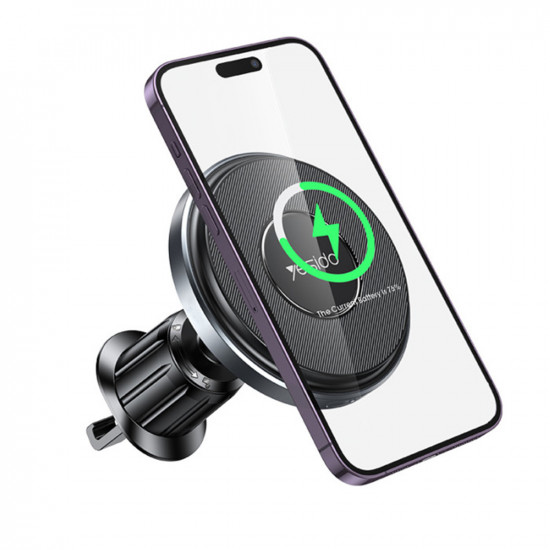 Yesido Car Holder with Wireless Charging (C190) for Windshield, 360°, Intelligent Identification, 15W Black