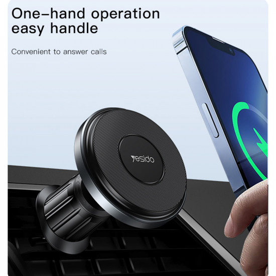 Yesido Car Holder with Wireless Charging (C190) for Windshield, 360°, Intelligent Identification, 15W Black