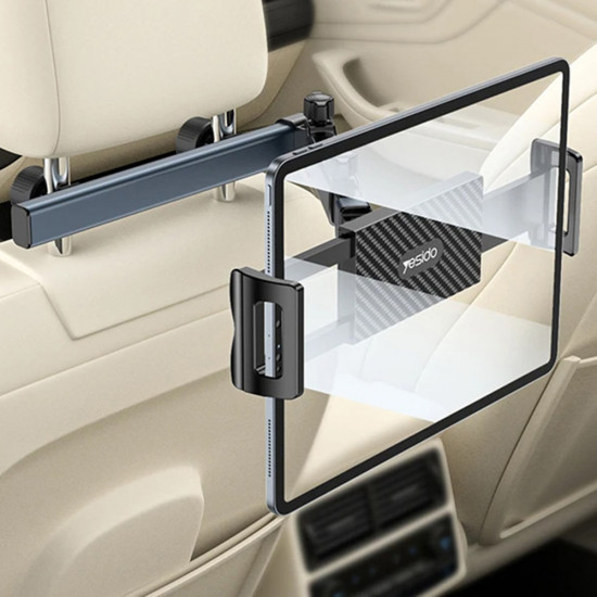 Yesido Car Holder (C294) for Headrest, 360, Telescopic, Extra Wide Clamping Arm, 4.7 13inch Devices Black