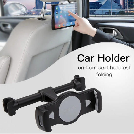Yesido Car Holder (C29) for Rear Seat, Silicone Clip, 360, 4 10inch Devices Black