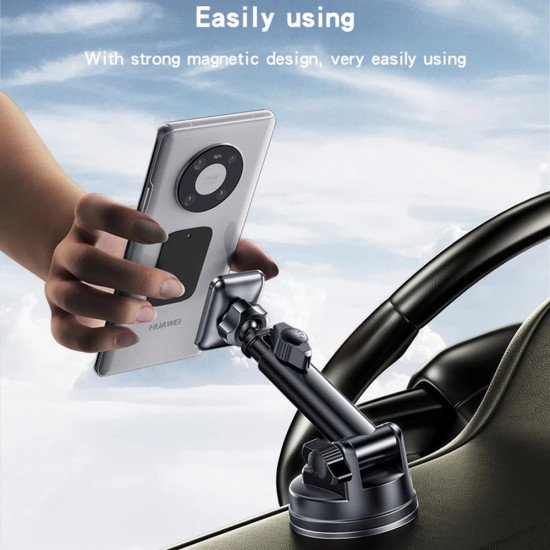 Yesido Car Holder (C263) Magnetic, for Dashboard/Windshield, 360°, Telescopic Clamp Arm, Universal Black Yesido Car Holder (C263) Magnetic, for Dashboard/Windshield, 360°, Telescopic Clamp Arm, Universal Black