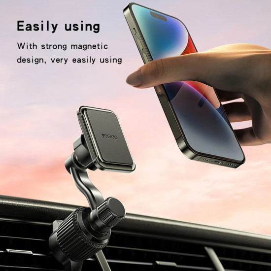 Yesido Car Holder (C244) Magnetic, for Air Vent, Upgraded Clip, Free Rotating Angle, N42 Magnets Black