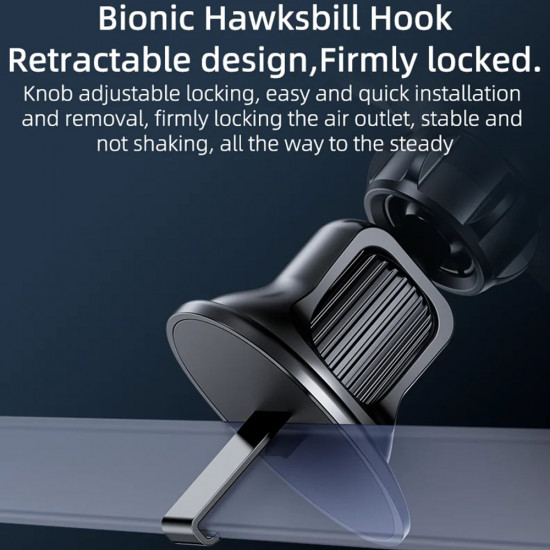 Yesido Car Holder (C243) for Air Vent, with Bionic Hawksbill Hook, Gravitational Lock Black