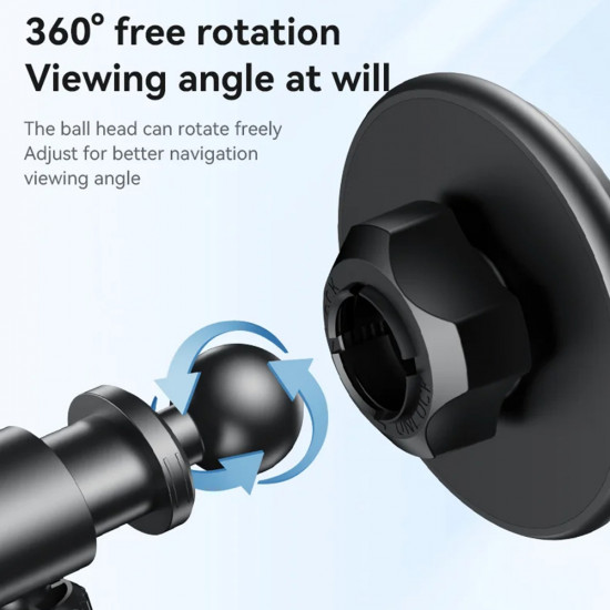 Yesido Car Holder (C269) Magnetic, for Dashboard, Bionic Suction Cup, Telescopic Arm, 360, Universal Black