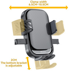 Yesido Car Holder (C267) for Dashboard/Windshield, 360, with Telescopic Clamp Arm, Easy Extending Clip, Non slip Black Yesido Car Holder (C267) for Dashboard/Windshield, 360, with Telescopic Clamp Arm, Easy Extending Clip, Non slip Black