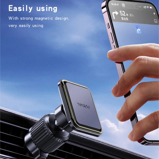 Yesido Car Holder (C245) Magnetic, for Air Vent, Upgraded Clip, Free Rotating Angle Black