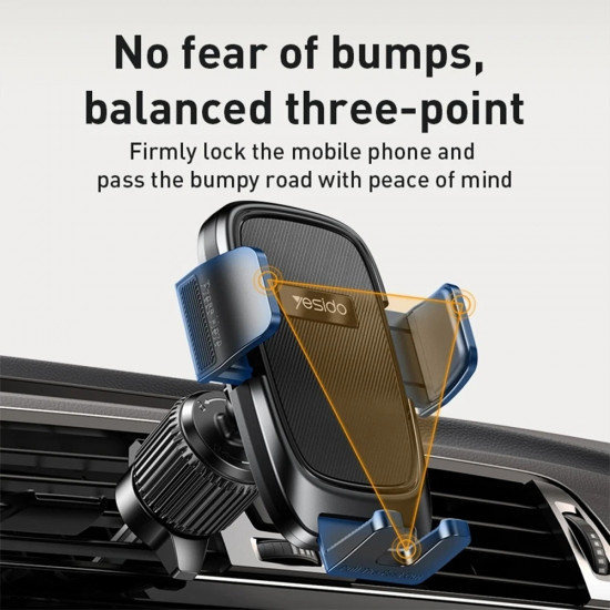 Yesido Car Holder (C241) for Air Vent, Balanced Three Point, 4.7 7.2inch Phones Black