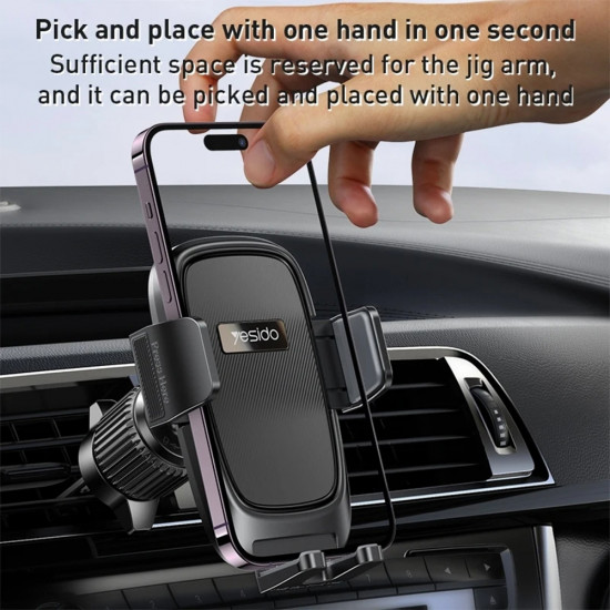 Yesido Car Holder (C241) for Air Vent, Balanced Three Point, 4.7 7.2inch Phones Black