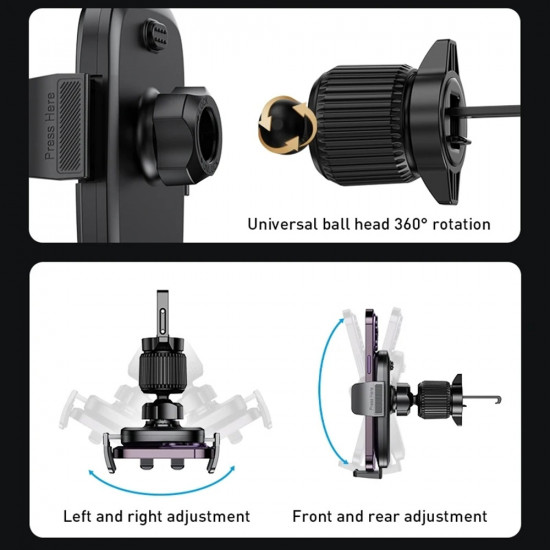 Yesido Car Holder (C241) for Air Vent, Balanced Three Point, 4.7 7.2inch Phones Black