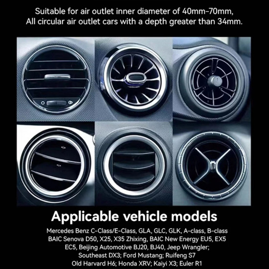 Yesido Car Holder (C240) for Mercedes Air Vent, 360720°, Clamp Arm Switch, Anti slip Silicone Black Yesido Car Holder (C240) for Mercedes Air Vent, 360720°, Clamp Arm Switch, Anti slip Silicone Black