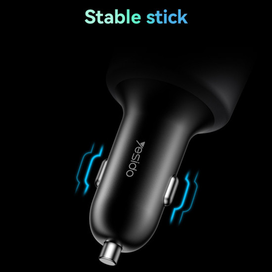 Yesido Car Charger (Y59) 2x Type C, USB A, 200W, Fast Charging, Multi Protection, Built in Colorful Light Black Yesido Car Charger (Y59) 2x Type C, USB A, 200W, Fast Charging, Multi Protection, Built in Colorful Light Black