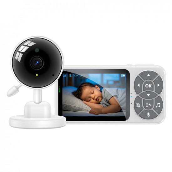 Yesido Baby Monitor (KM26) 3.5inch LCD Display, Night Vision, 2.4G Wireless Camera White