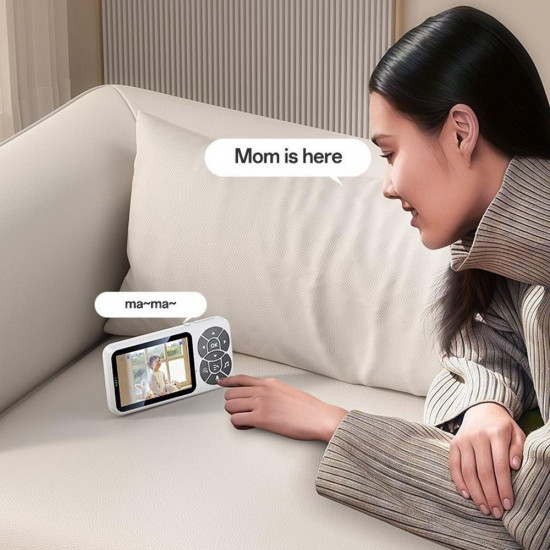 Yesido Baby Monitor (KM26) 3.5inch LCD Display, Night Vision, 2.4G Wireless Camera White