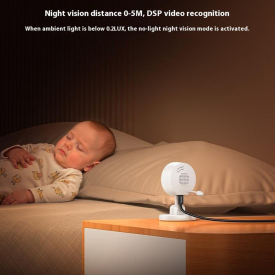 Yesido Baby Monitor (KM26) 3.5inch LCD Display, Night Vision, 2.4G Wireless Camera White