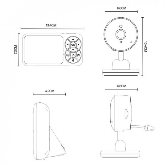 Yesido Baby Monitor (KM26) 3.5inch LCD Display, Night Vision, 2.4G Wireless Camera White