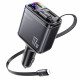 Yesido 4in1 Car Charger (Y63) with 2x Retractable Cable, LED Ambient Light, Fast Charging, 117W Grey