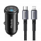 Mcdodo CC-7492 USB-C, 30W car charger + cable USB-C / Lightning (black) Mcdodo CC-7492 USB-C, 30W car charger + cable USB-C / Lightning (black)