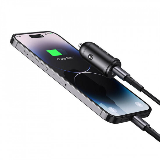 Mcdodo CC-7492 USB-C, 30W car charger + cable USB-C / Lightning (black) Mcdodo CC-7492 USB-C, 30W car charger + cable USB-C / Lightning (black)