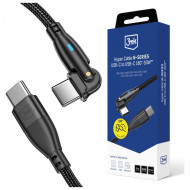 Kabel 3MK Hyper Cable N-SERIES USB-C do   USB-C 2m 20V/3A 60W obrotowy czarny