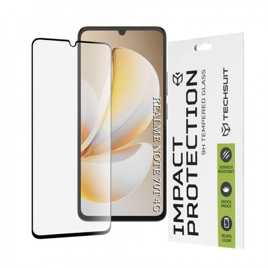 Techsuit 111D Full Cover / Full Glue Glass Realme Note 70T Black Techsuit 111D Full Cover / Full Glue Glass Realme Note 70T Black