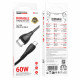 Borofone Data Cable Energy Series (BX121) Type C to Type C, PVC, 3A, PD 60W, 1m Black