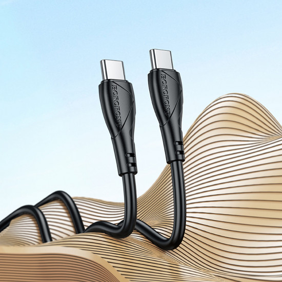 Borofone Data Cable Energy Series (BX121) Type C to Type C, PVC, 3A, PD 60W, 1m Black