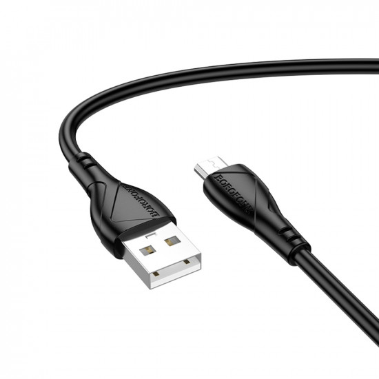 Borofone Data Cable Energy Series (BX121) USB to USB Micro, PVC, 2.4A, 1m Black