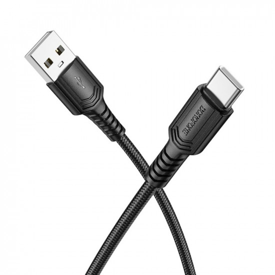 Borofone Data Cable Certain Series (BX116) USB to Type C, Nylon Braided, Fast Charging, 3A, 1m Black