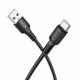 Borofone Data Cable Certain Series (BX116) USB to Type C, Nylon Braided, Fast Charging, 3A, 1m Black