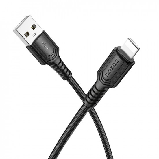 Borofone Data Cable Certain Series (BX116) USB to Lightning, Nylon Braided, 2.4A, 1m Black