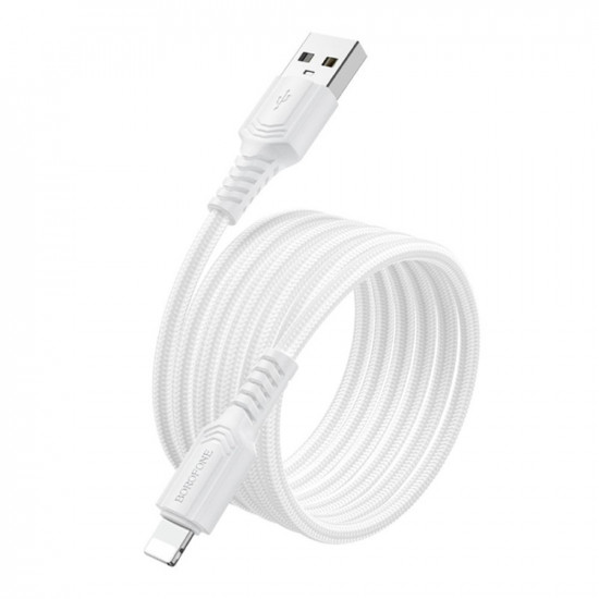 Borofone Data Cable Certain Series (BX116) USB to Lightning, Nylon Braided, 2.4A, 1m Black