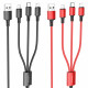 Borofone Data Cable (BX72 3 in 1) USB A to Micro USB, Type C, Lightning, Universal, 2A, 1m Black