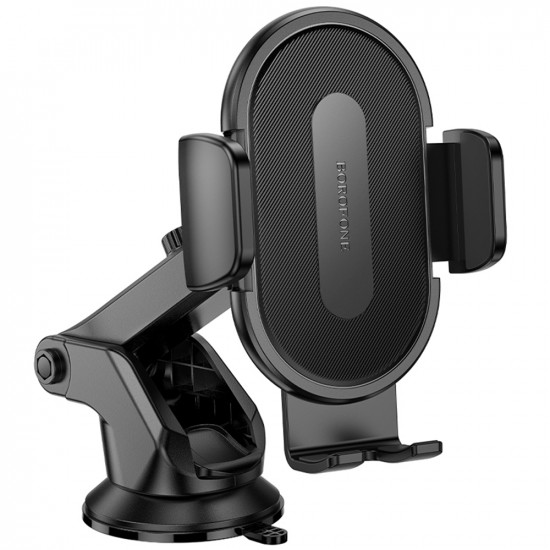 Borofone Car Holder Rio (BH134) for Dashboard/Windshield, 360° Adjust, ABS, Silicone, 4.5–7" Black
