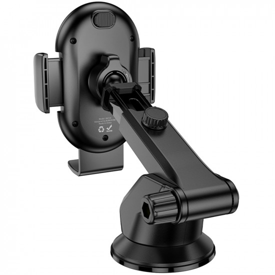 Borofone Car Holder Rio (BH134) for Dashboard/Windshield, 360° Adjust, ABS, Silicone, 4.5–7" Black