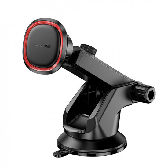 Borofone Car Holder Roman (BH125) Magnetic, with Suction Cup, for Dashboard/Windshield, 360° Adjust Black Gray