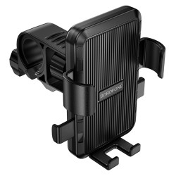 Borofone Bicycle/Motorcycle Holder Knight (BH137) Adjustable Arms Fit Phone, Sun Drying Pattern, 6.0–7.0inch Black