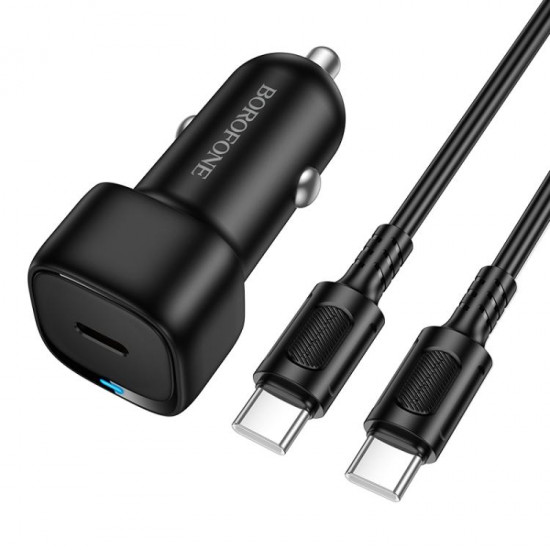 Borofone Car Charger Cloud (BZ34A) Type C Cable Included, Single Port Type C, PD20W, ABS, for DC 12 24V Black