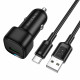 Borofone Car Charger Cloud (BZ34) USB A/C Cable Included, Single Port USB A, 18W (QC/FCP/AFC), ABS, for DC 12 24V Black