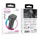 Borofone Car Charger Trophie (BZ28C) 1x USB, 2x Type C, High Power, PD, PPS, QC3.0, FCP, AFC, 60W, RGB, 12 24V Black