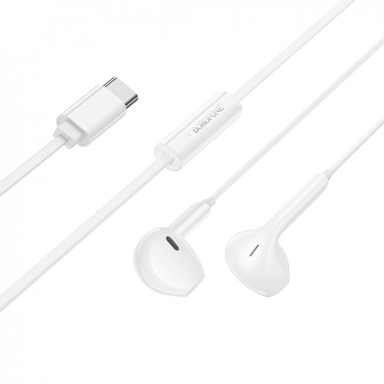 Borofone Wired Earphones Star (BM99) with Microphone, Type C, DAC Chip, 1.2m White