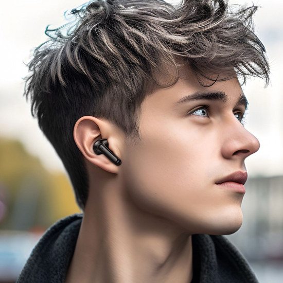 Borofone Wireless Earbuds Shine (FQ1) Bluetooth V5.4, TWS, 320mAh, Multipoint, Track Control, Siri Activation Black