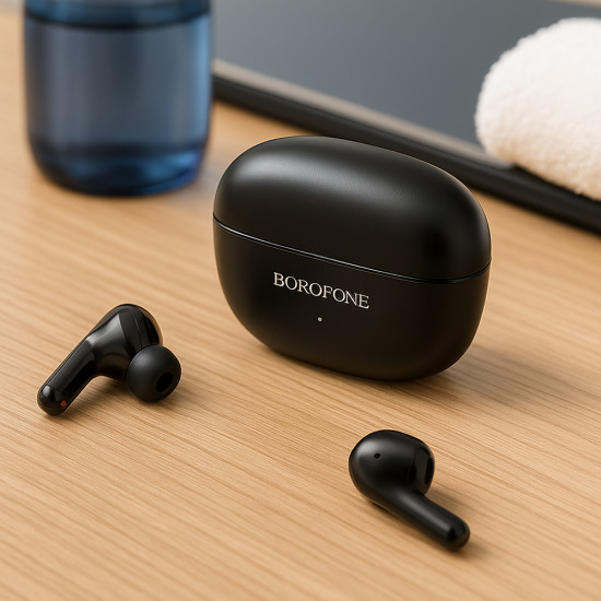 Borofone Wireless Earbuds Shine (FQ1) Bluetooth V5.4, TWS, 320mAh, Multipoint, Track Control, Siri Activation Black