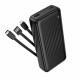 Borofone Power Bank (BJ79A) with USB C, USB, Lightning Cables, USB, Type C, LED Indicator, 20000mAh Black