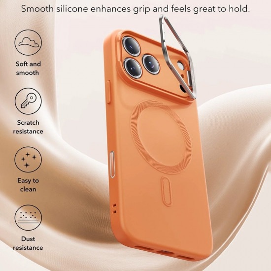 ESR Cloud Soft HaloLock Kickstand iPhone 17 Pro Orange