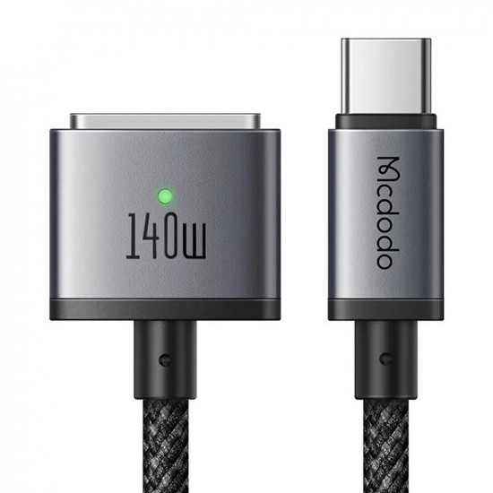 Mcdodo Magnetic Cable (CA 1470) USB C to MagSafe 3, 140W, LED Indicator, 2m Black Mcdodo Magnetic Cable (CA 1470) USB C to MagSafe 3, 140W, LED Indicator, 2m Black